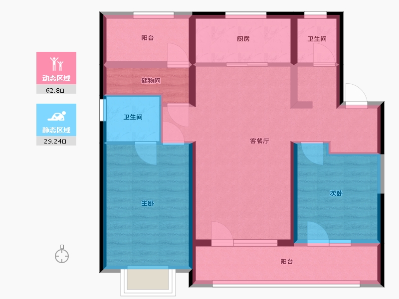 山东省-青岛市-和达云辰-94.40-户型库-动静分区