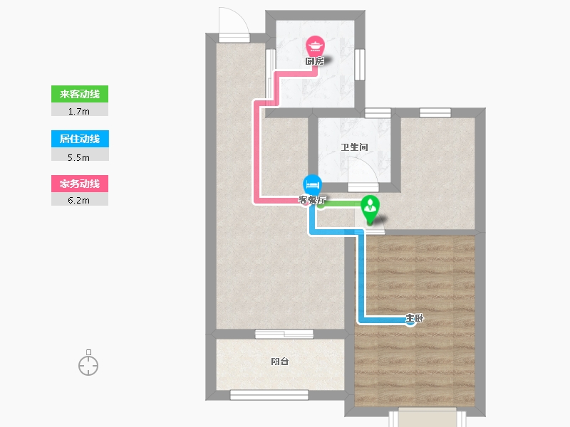 江苏省-苏州市-滨江裕花园-61.60-户型库-动静线