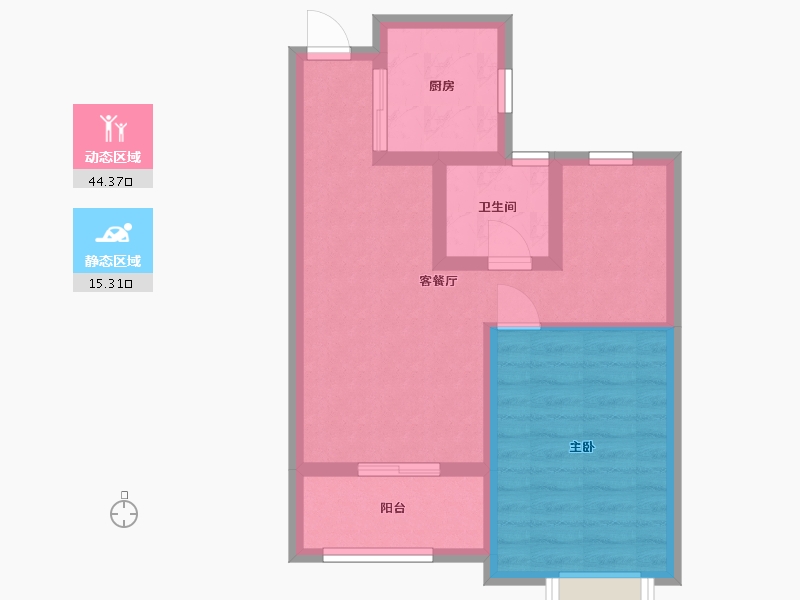 江苏省-苏州市-滨江裕花园-61.60-户型库-动静分区