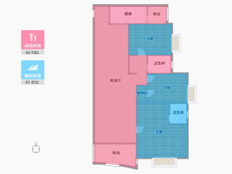 上海-上海市-惠扬大厦-6号楼-150.33-户型库-动静分区