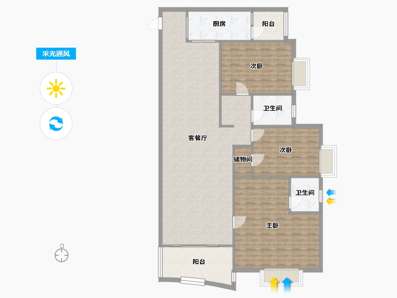 上海-上海市-惠扬大厦-6号楼-150.33-户型库-采光通风