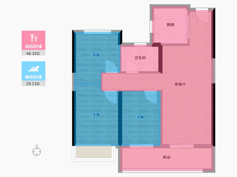 湖北省-十堰市-招商兰溪谷二期-75.00-户型库-动静分区