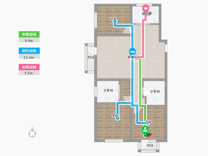 河北省-石家庄市-奥园城央云庭-100.80-户型库-动静线