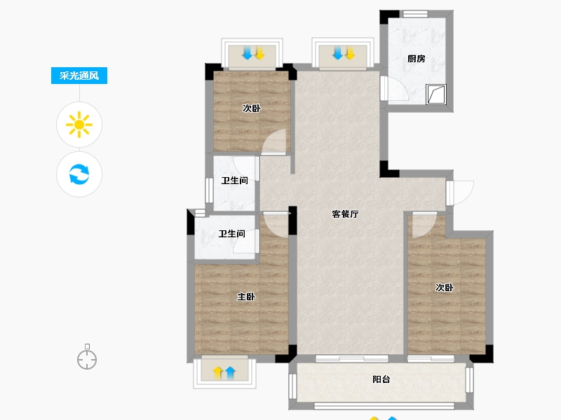 江西省-吉安市-玉华文锦院-85.60-户型库-采光通风