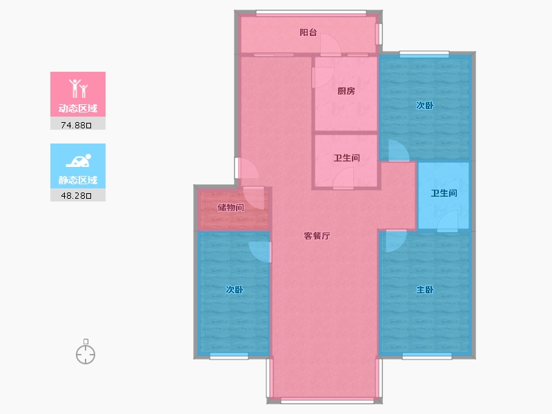 黑龙江省-哈尔滨市-科研小区-112.00-户型库-动静分区