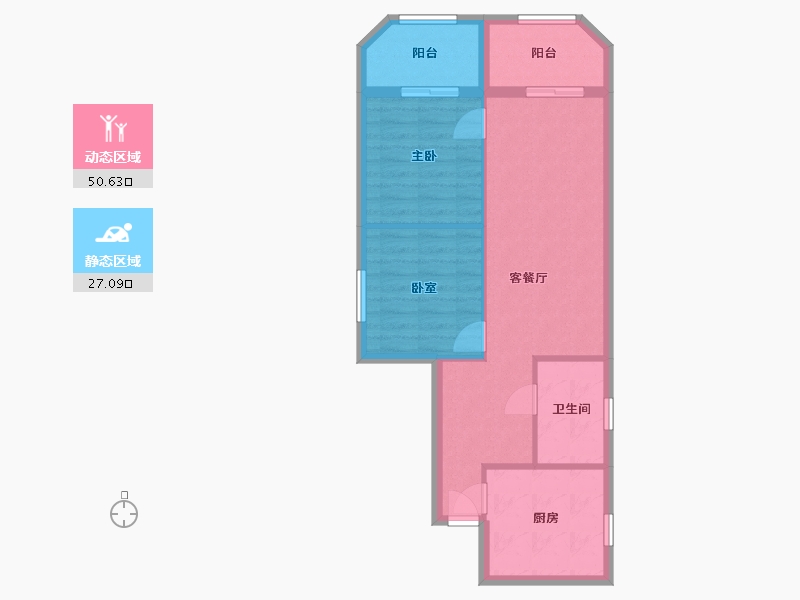 广东省-广州市-东景花园-80.00-户型库-动静分区