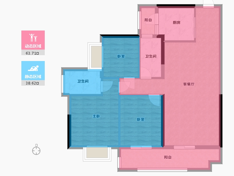 广东省-云浮市-美丽泷江-89.60-户型库-动静分区