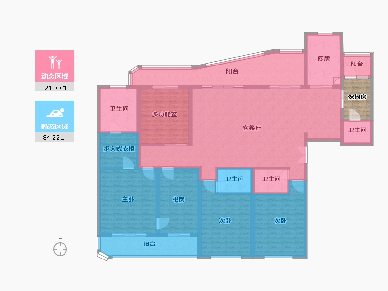 陕西省-咸阳市-林凯城-188.80-户型库-动静分区