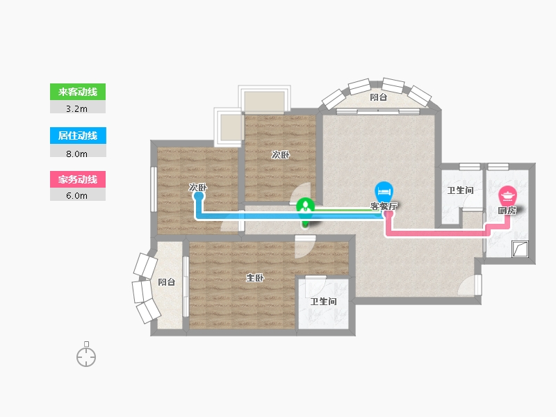 浙江省-杭州市-东河锦园-93.57-户型库-动静线