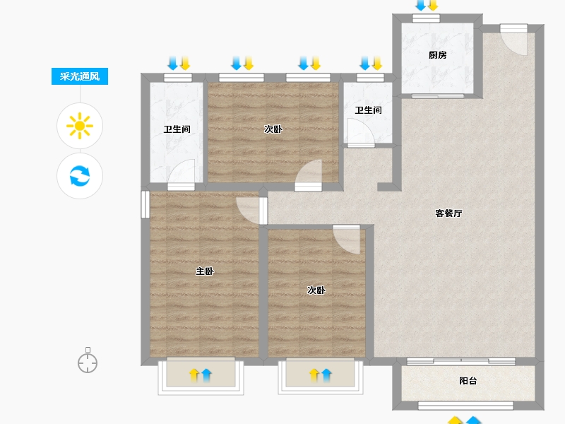 内蒙古自治区-包头市-中国铁建景晟学府-102.40-户型库-采光通风