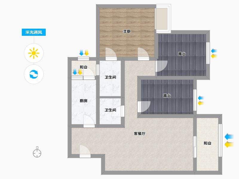 四川省-成都市-愿景滨河春晓-北院-72.00-户型库-采光通风