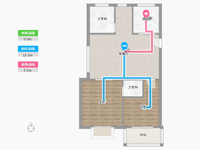 浙江省-杭州市-融创森与海之城-一区-75.00-户型库-动静线