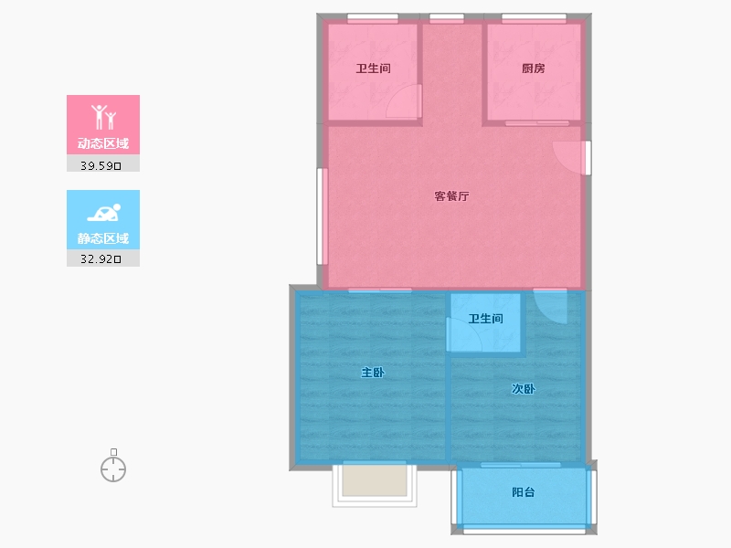 浙江省-杭州市-融创森与海之城-一区-75.00-户型库-动静分区