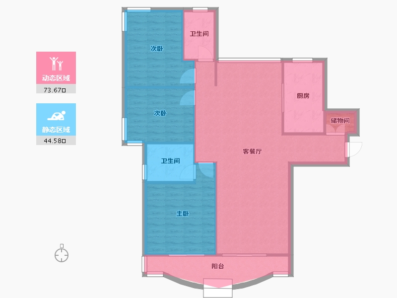 上海-上海市-上海康城-109.60-户型库-动静分区