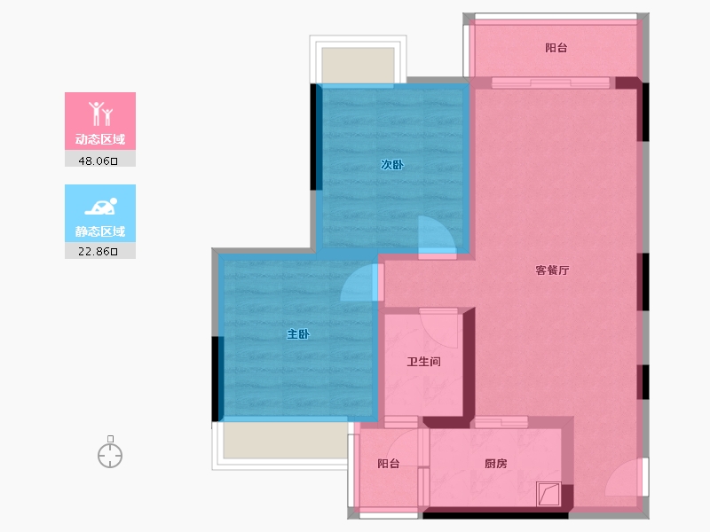 四川省-成都市-和航家园东苑-61.00-户型库-动静分区