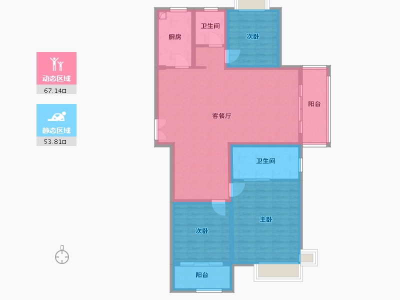 河南省-信阳市-信合公园里-112.50-户型库-动静分区