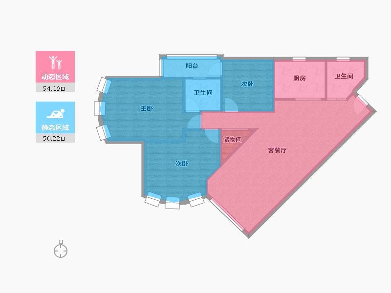 广东省-广州市-帝景苑-99.62-户型库-动静分区