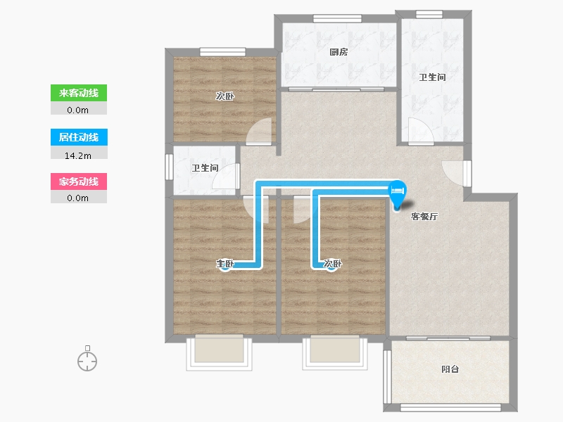 江西省-宜春市-桑溪桥昌盛苑-93.60-户型库-动静线