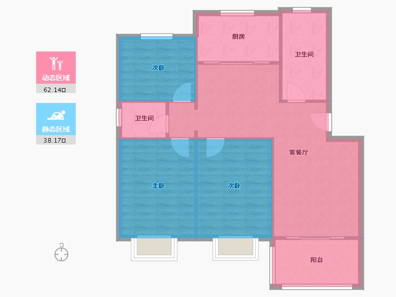 江西省-宜春市-桑溪桥昌盛苑-93.60-户型库-动静分区