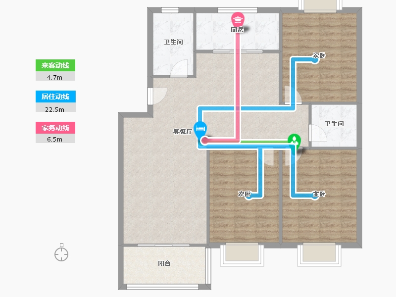 江西省-宜春市-桑溪桥昌盛苑-96.00-户型库-动静线