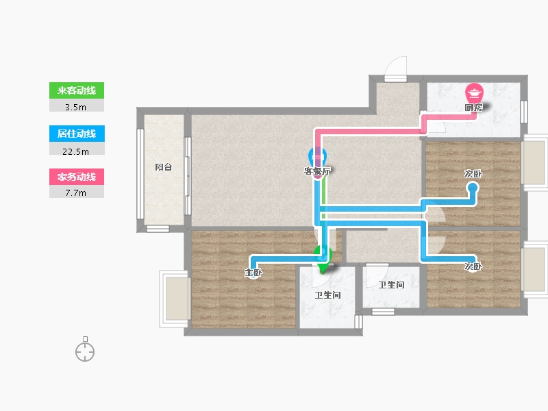 湖北省-荆州市-城际空间站三期A区-92.80-户型库-动静线