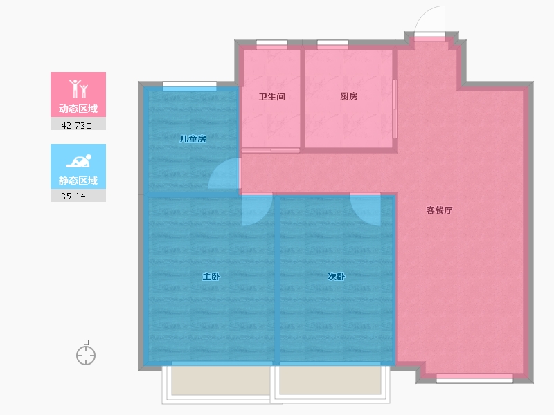 山东省-潍坊市-鑫城大厦小区-76.00-户型库-动静分区