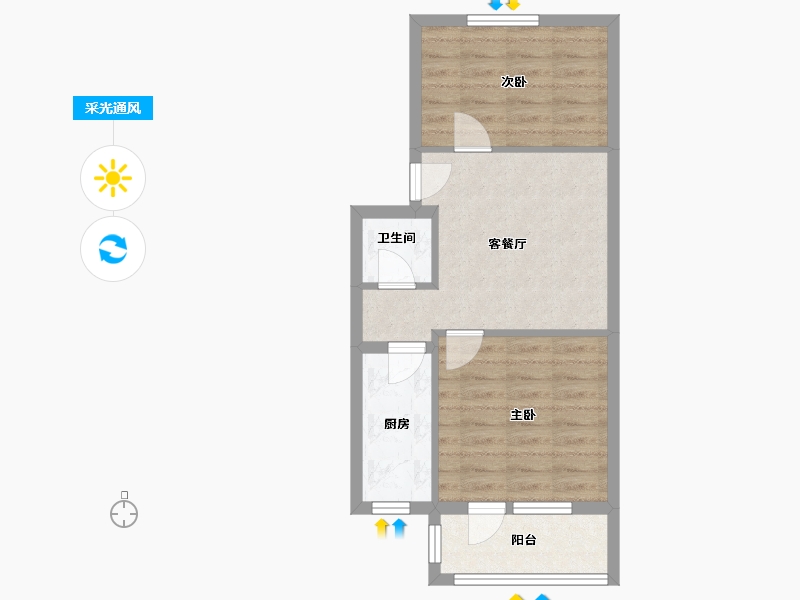 北京-北京市-定慧北里-48.88-户型库-采光通风