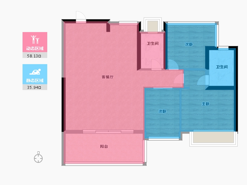 广东省-深圳市-卓越柏奕府-85.00-户型库-动静分区