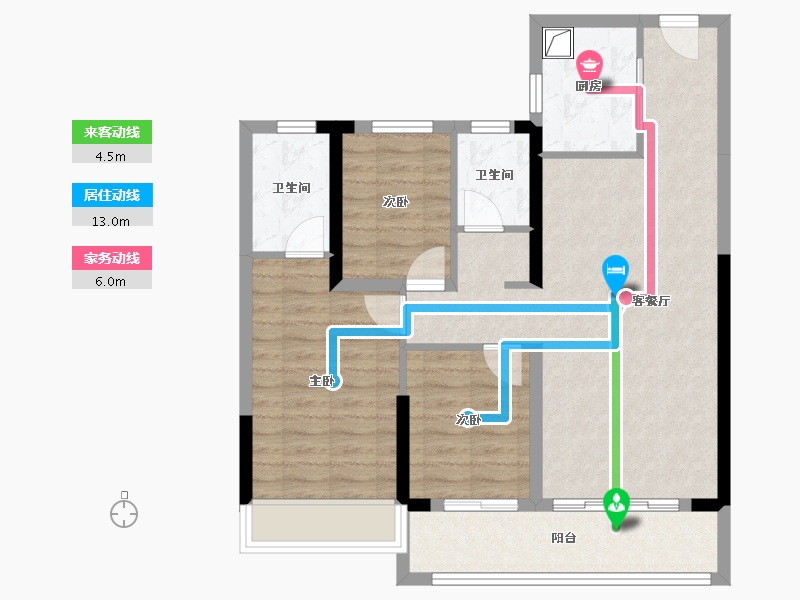 贵州省-遵义市-绿城-87.20-户型库-动静线