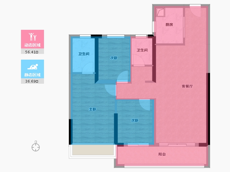 贵州省-遵义市-绿城-87.20-户型库-动静分区