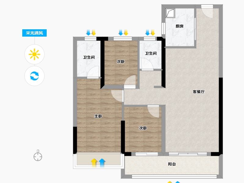 贵州省-遵义市-绿城-87.20-户型库-采光通风