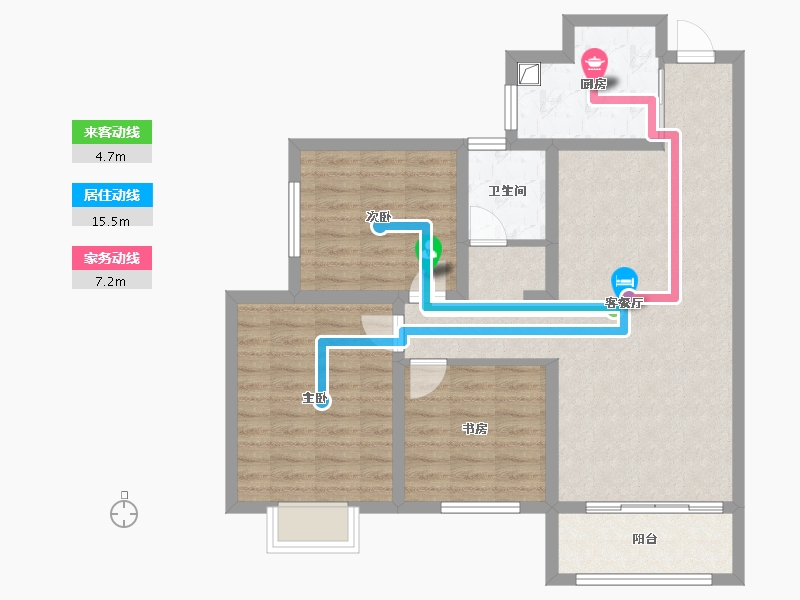 陕西省-延安市-公园壹号-100.98-户型库-动静线