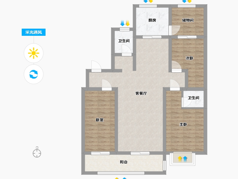 山东省-济宁市-天下景城-109.28-户型库-采光通风