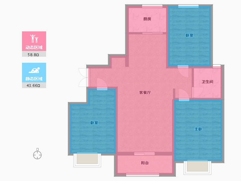 山东省-德州市-夏津县阳光一品小区-91.85-户型库-动静分区