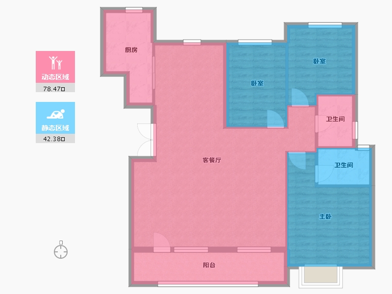 新疆维吾尔自治区-图木舒克市-江山名筑-110.40-户型库-动静分区