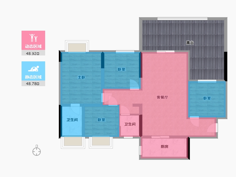 贵州省-遵义市-安得华府-104.80-户型库-动静分区