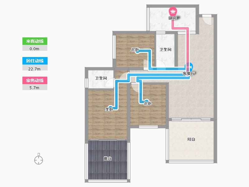 贵州省-遵义市-鑫洋壹号公馆-82.98-户型库-动静线