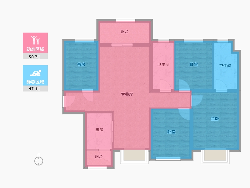 广东省-深圳市-勤诚达正大城-85.60-户型库-动静分区