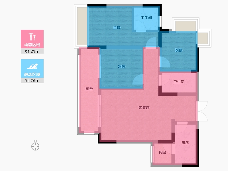 四川省-成都市-望庭学苑-77.60-户型库-动静分区