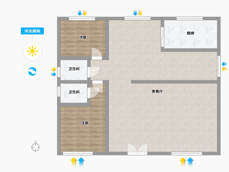 江西省-吉安市-香山村委会-96.00-户型库-采光通风