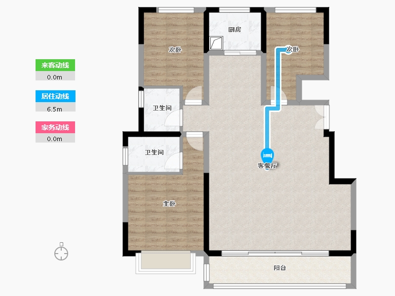 陕西省-榆林市-荣轩家园-104.80-户型库-动静线