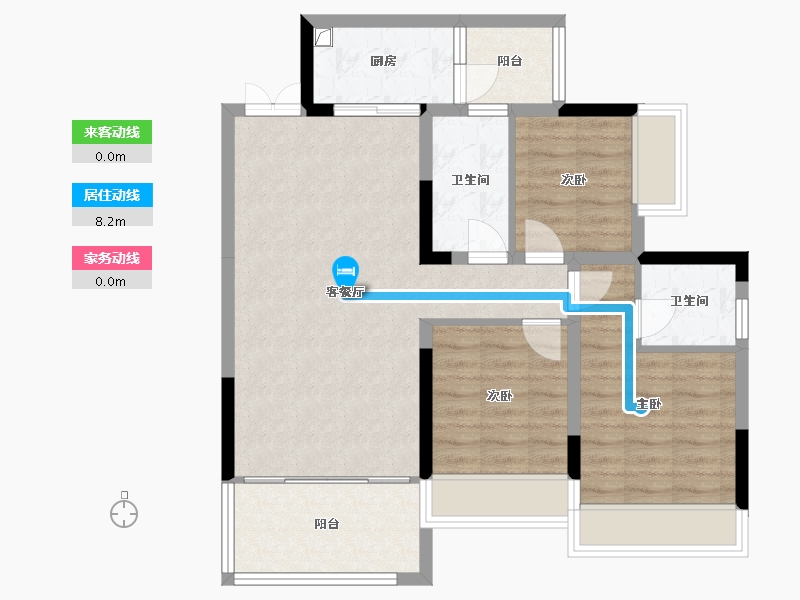 重庆-重庆市-海成御景江山-86.26-户型库-动静线