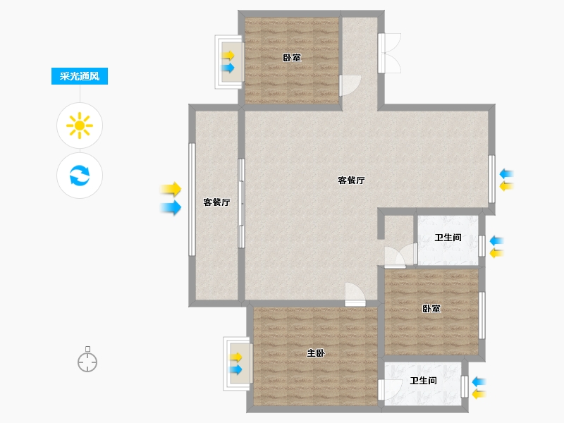 河北省-邯郸市-智慧城-120.00-户型库-采光通风