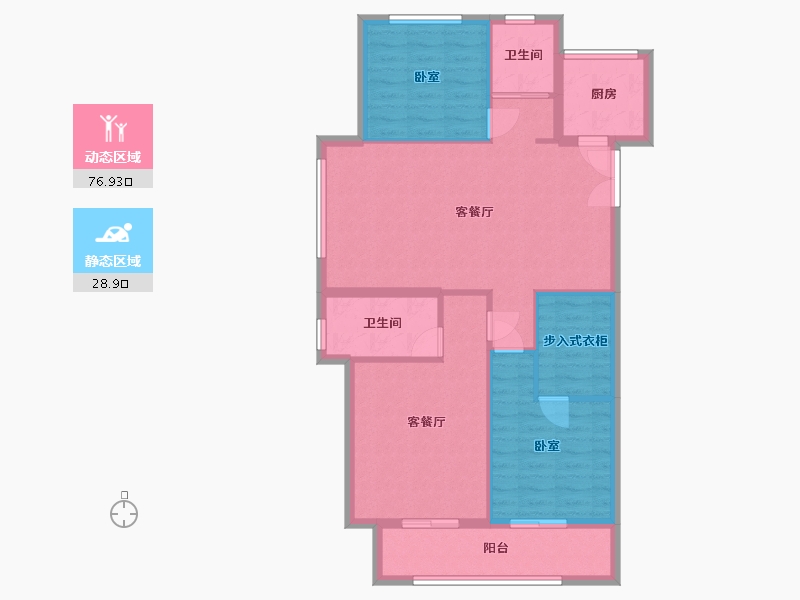 浙江省-杭州市-宁瑞名府-96.00-户型库-动静分区