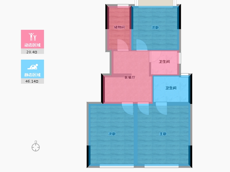 重庆-重庆市-南方公园美墅-99.00-户型库-动静分区