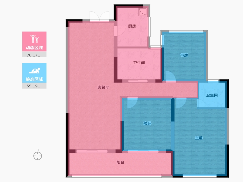 浙江省-杭州市-佳宁华庭-120.00-户型库-动静分区