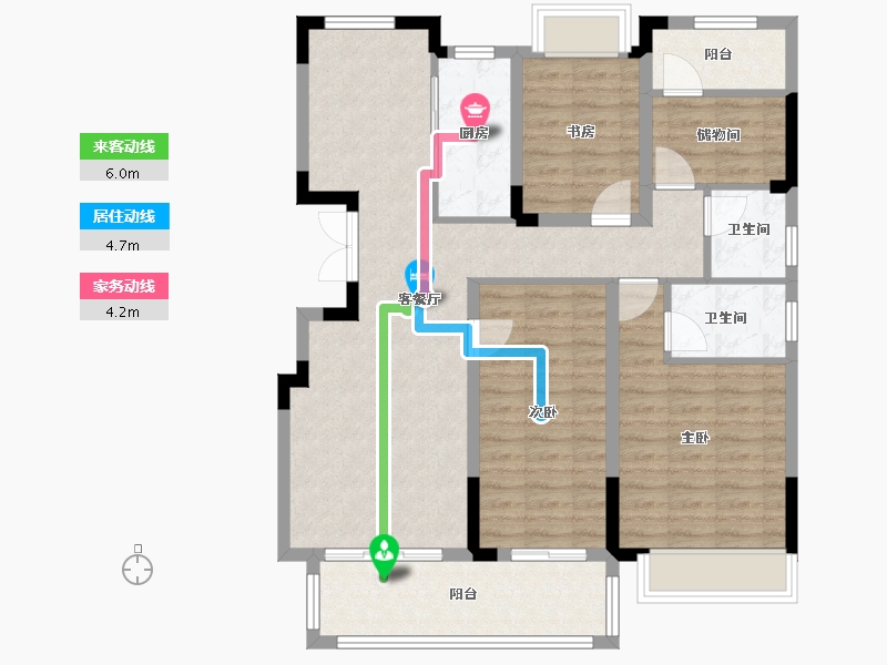 安徽省-滁州市-中丞品著阳光里-103.20-户型库-动静线