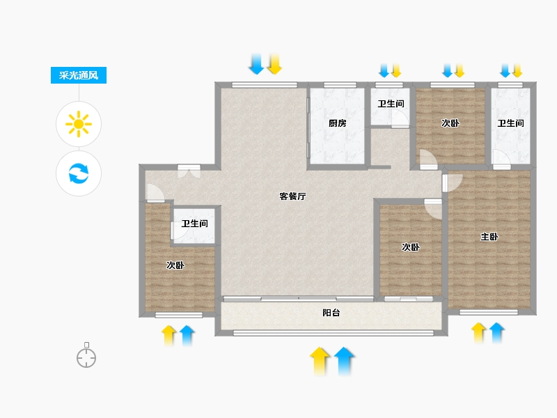 宁夏回族自治区-中卫市-企业总部玺苑-152.00-户型库-采光通风