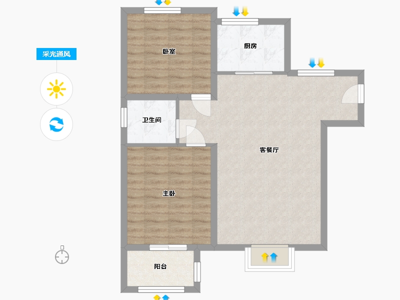 河北省-保定市-龙玺府-72.83-户型库-采光通风