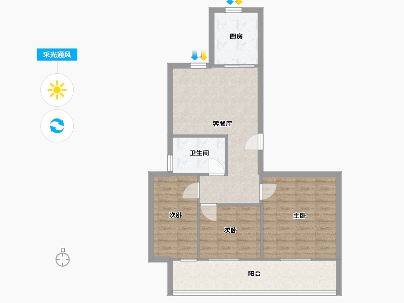 浙江省-嘉兴市-桐城雅苑-79.18-户型库-采光通风